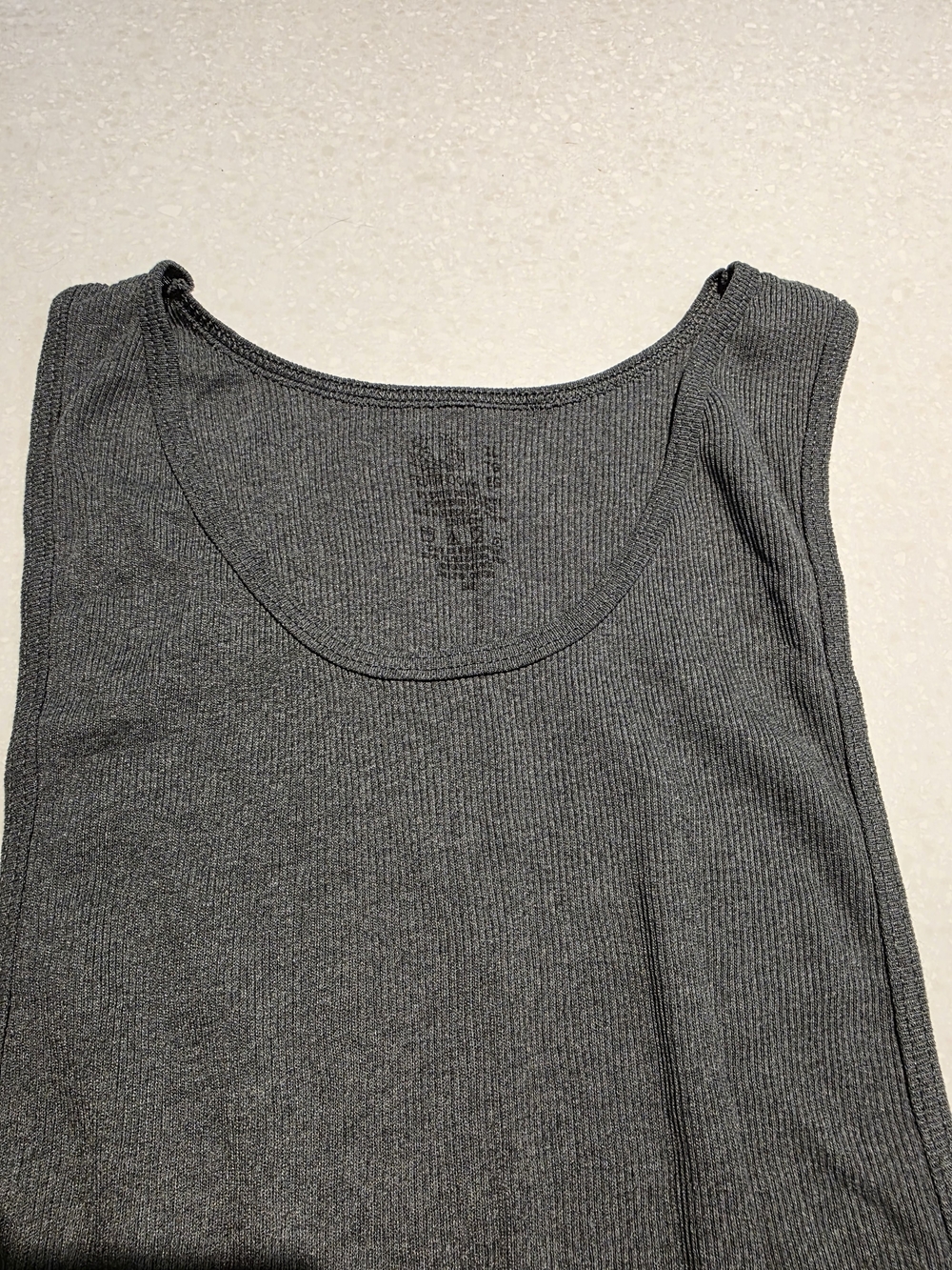 Mens Charcoal Ribbed Tank Top